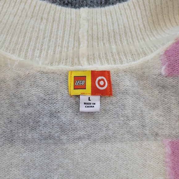 Lego X Target Brick Color Block Knit Striped Long Cardigan Sweater Womens Large - Picture 4 of 7